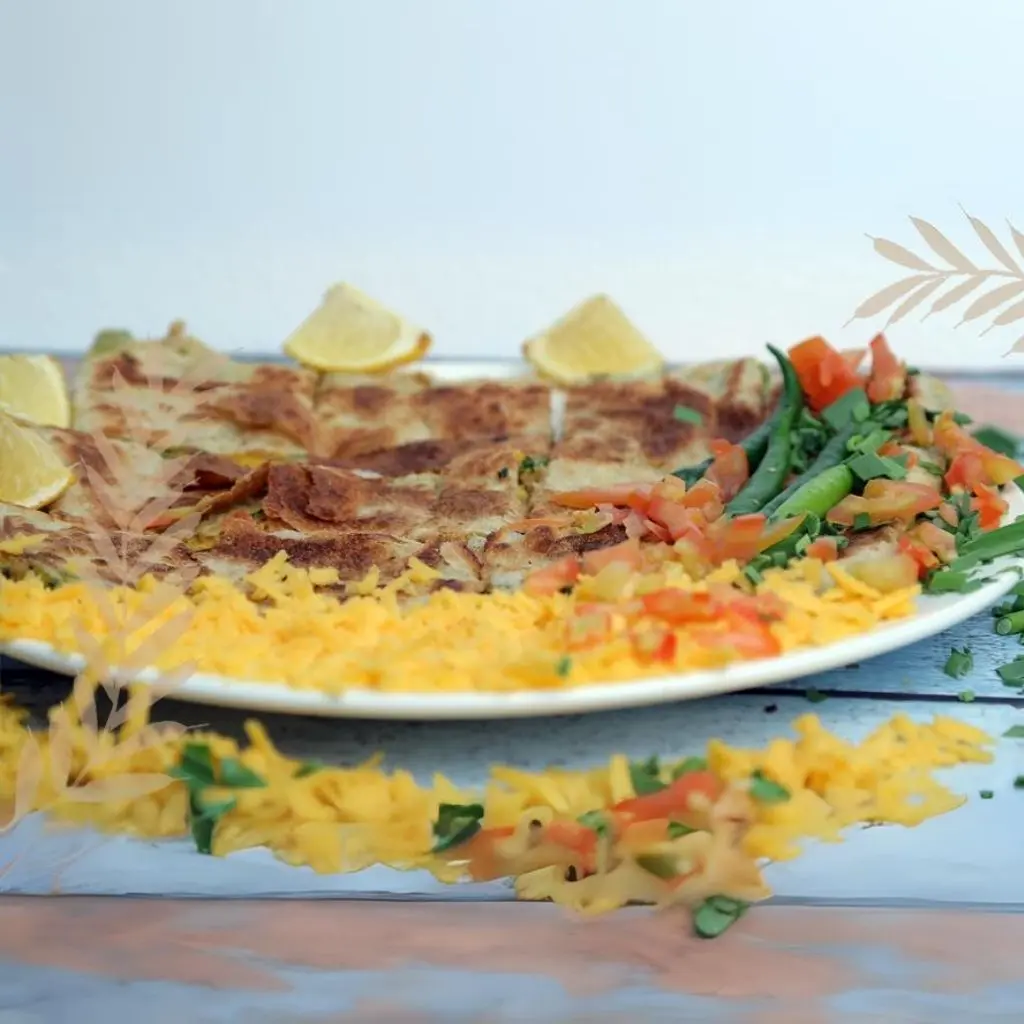 Vegetables And Cheddar Cheese Mutabbaq